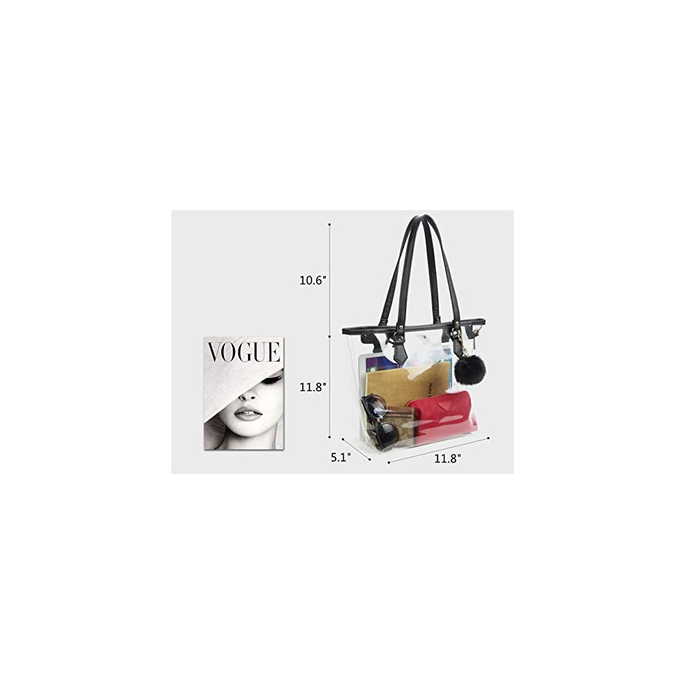 Bolsos transparente grande del hombro con el colgante negro