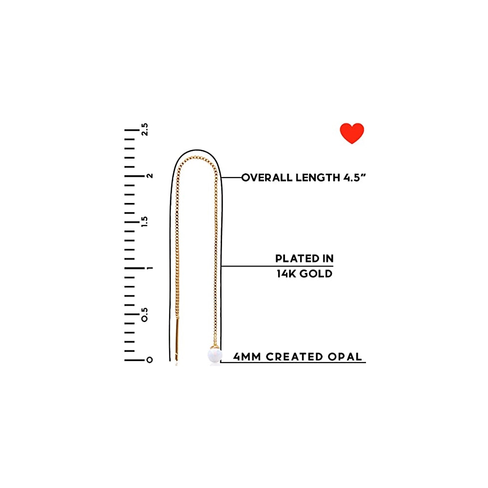 Aretes enhebradores para mujer con ópalos