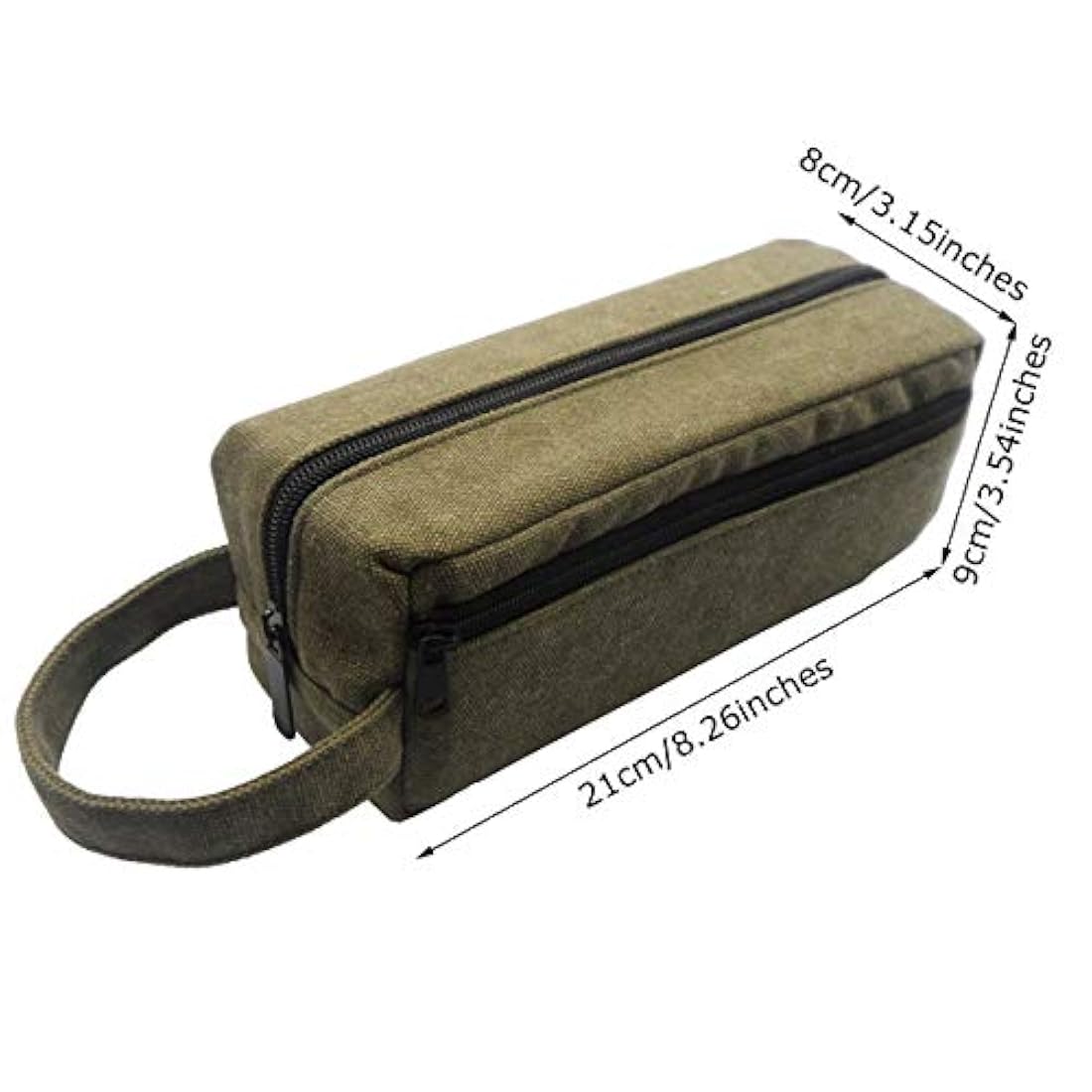 Estuche grande de lona con asa y 2 compartimentos c