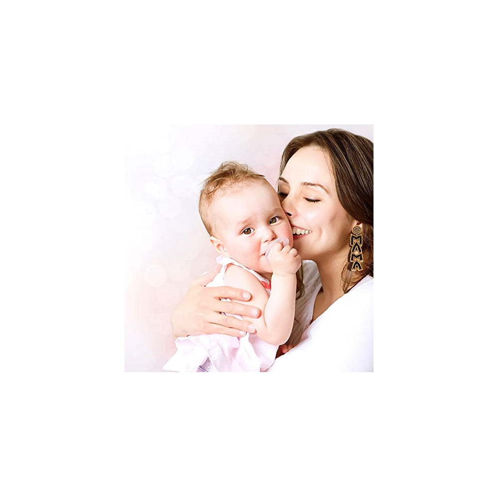 Aretes largos para el día de la madre con cuentas