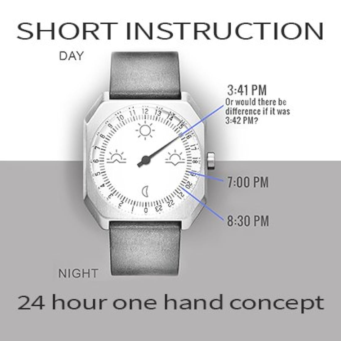 Slow Jo 19 - fabricado en Suiza Reloj de una mano 24 horas