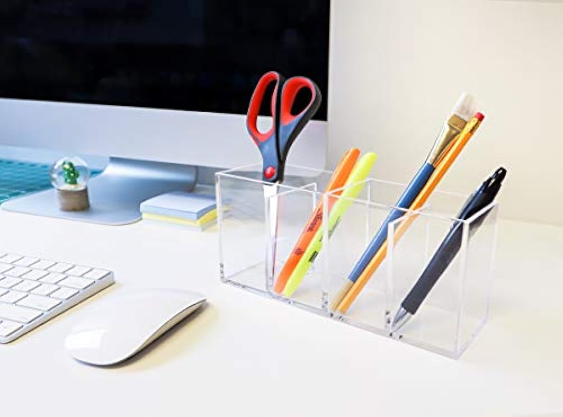 Organizador acrílico transparente de 4 compartimentos