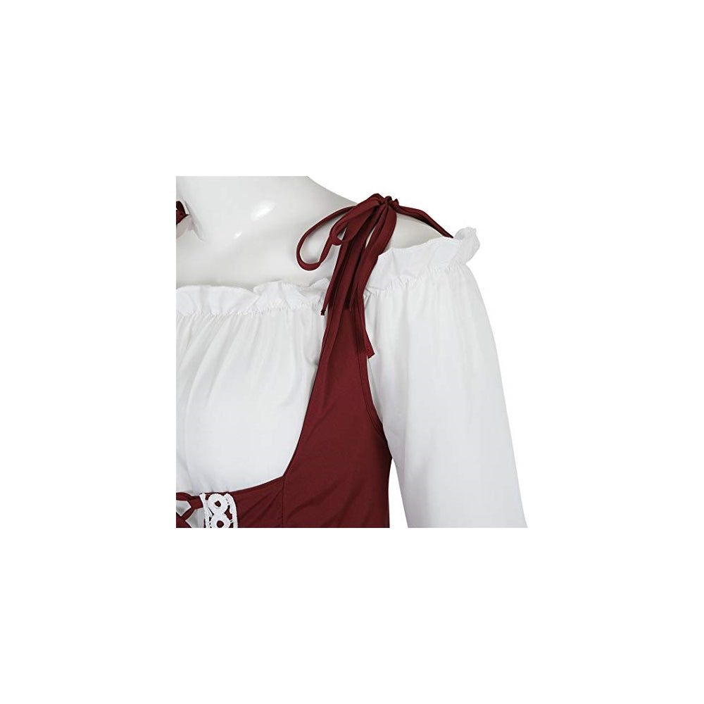 Disfraces renacentista medieval rojo talla S