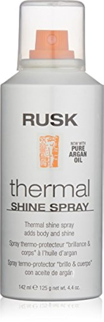 Rusk Spray de brillo térmico, aceite de argán puro, 4.4 oz