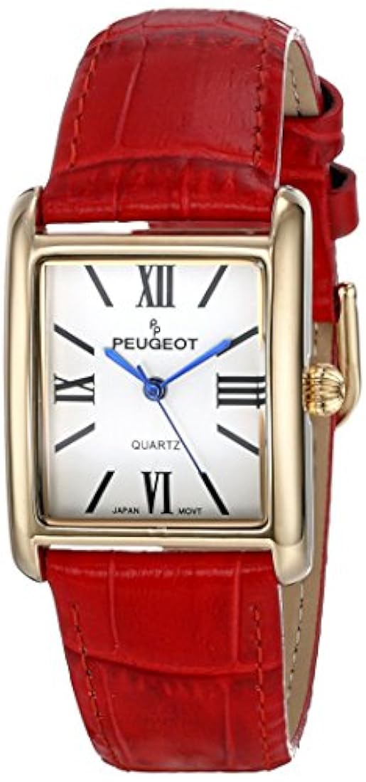 reloj de mujer enchapado en oro 14K, correa de cuero