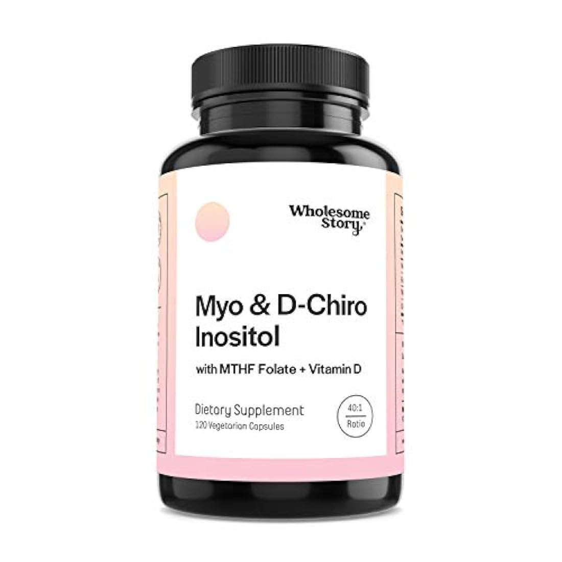 Inositol mio-inositol y D-chiro + Folato MTHF + Vitamina D por Wholesome Story | Suministro de 30 días | Relación 40:1 | Soporte para el equilibrio hormonal, función ovárica, fertilidad (TTC), PCOS, y niveles de homocisteína