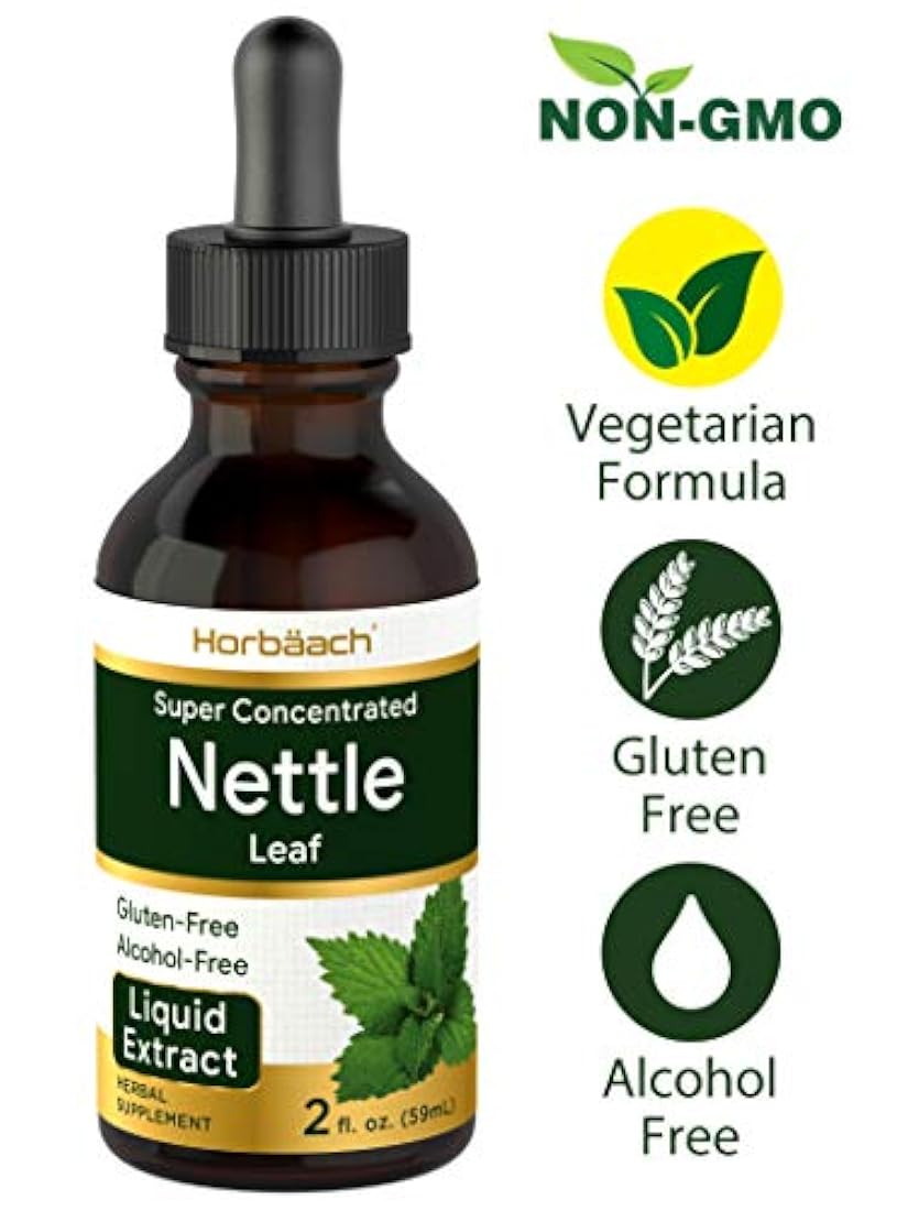 Extracto de hoja de ortiga, 2 onzas, sin alcohol,vegetariano