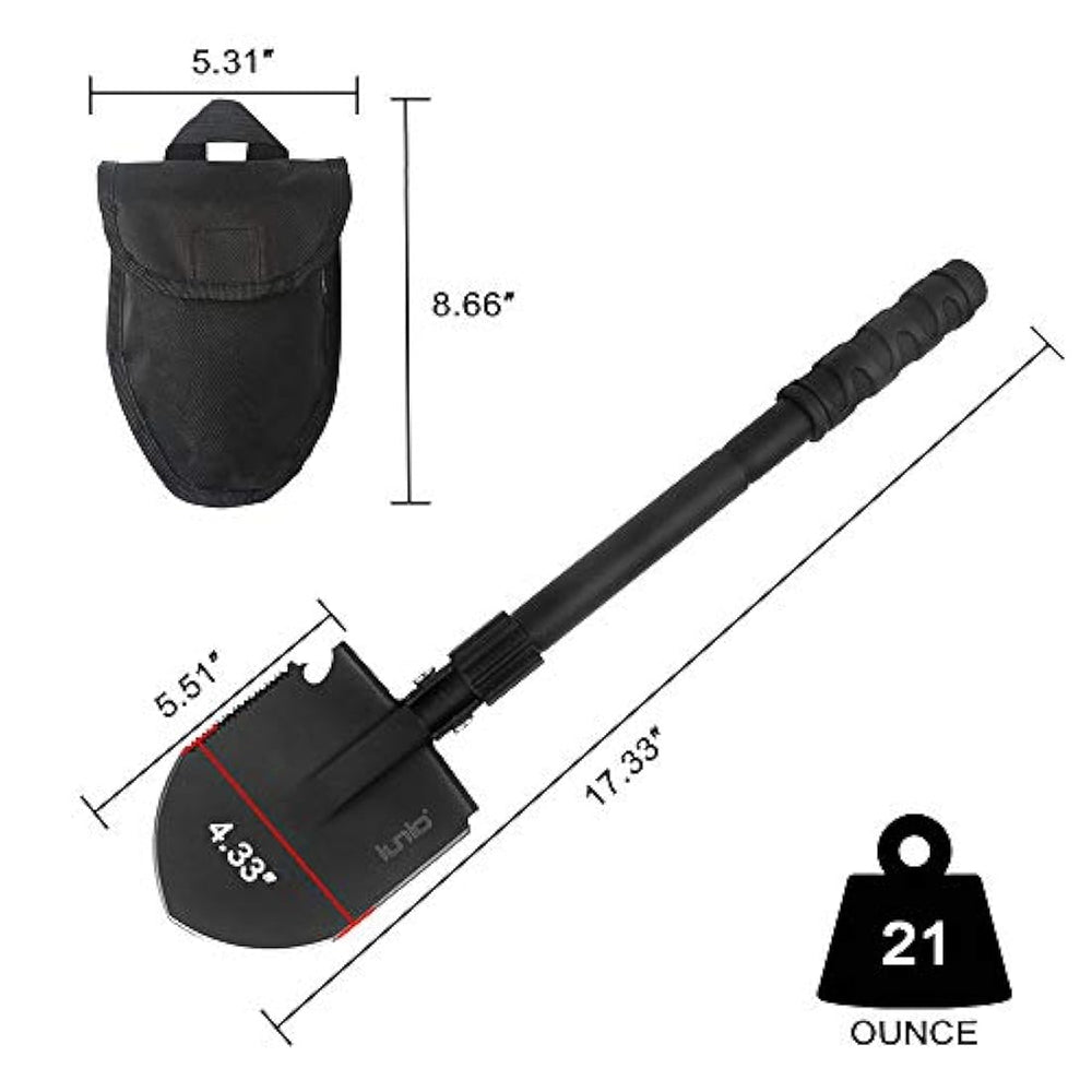 Pala plegable portátil, multiherramienta de acampada,iunio.