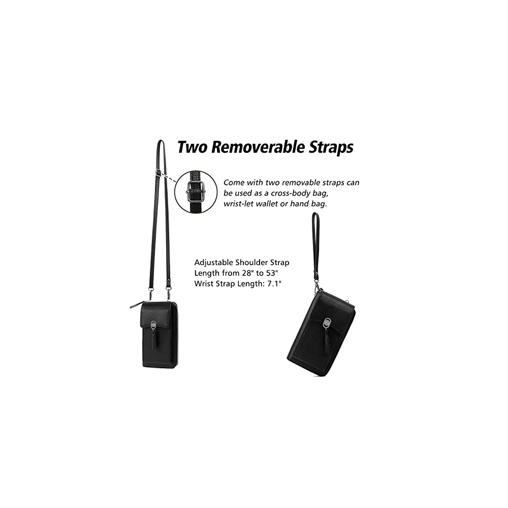 Bolsos cruzada de cuero para teléfono celular para mujer