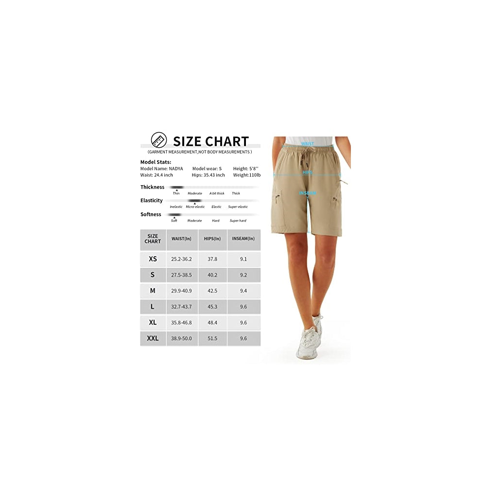 Shorts cortos tipo cargo de senderismo para mujer XXL