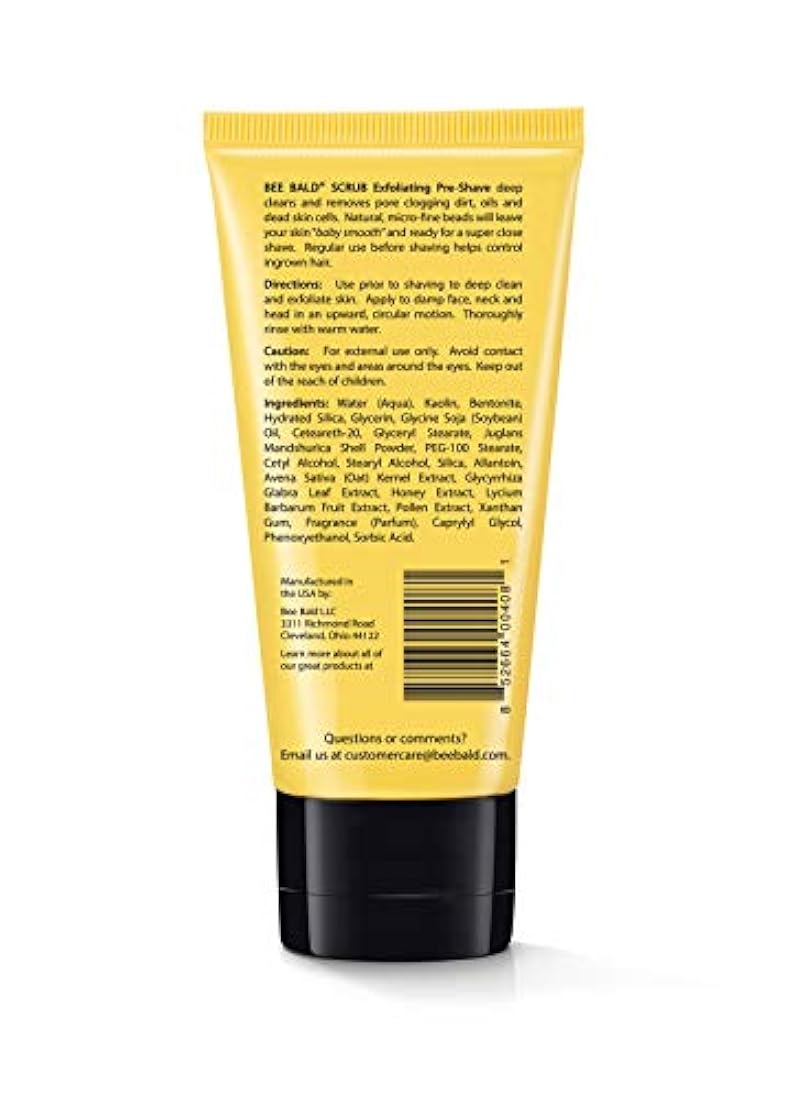 Abeja calvo exfoliante para cabeza y cara, 3 onzas líquidas