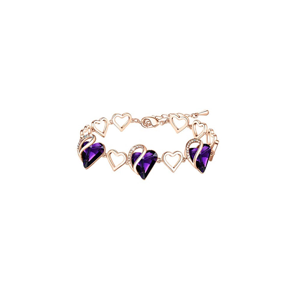 Pulseras chapada en oro rosa de 18 quilates con corazón