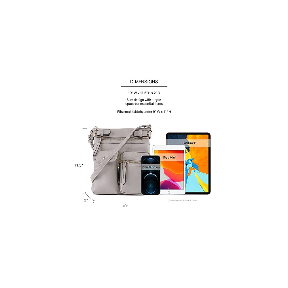 Bolso tipo bandolera para mujer liviano con bolsillos