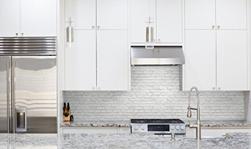 Papel pintado, adhesivo de ladrillo blanco