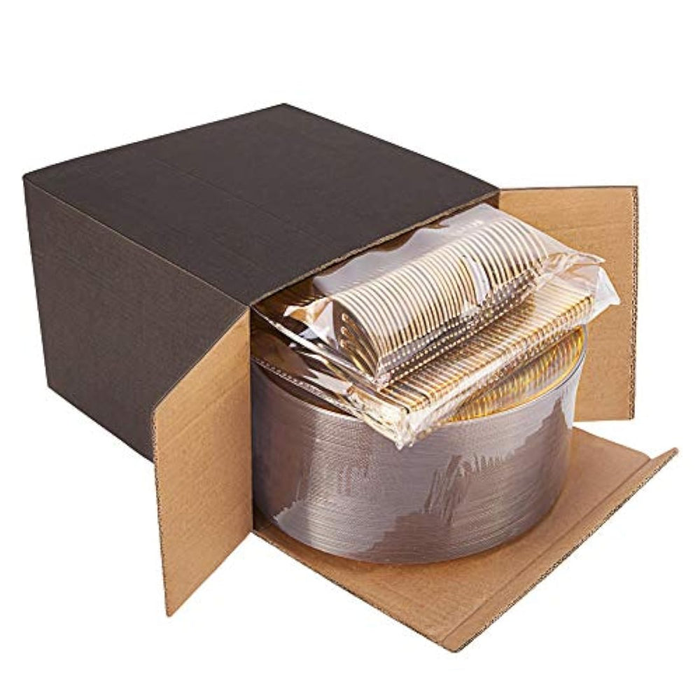 72 piezas de platos de postre de oro