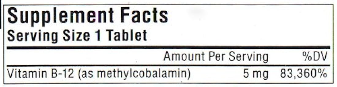 Fuente Naturals Methylcobalamin, Vitamina B-12, 60 tab
