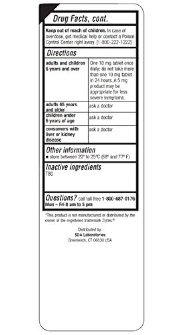 CETIRIZINE 0.00035 oz Tab 100, paquete de de 1