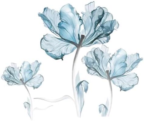 Vinilo decorativo de pared de flores azules vinilo extraíble