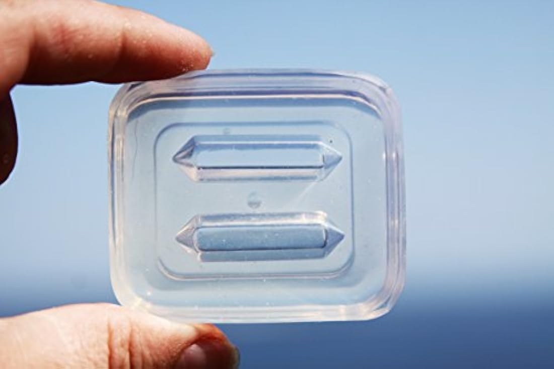 Claro silicona moldes, 2 Crystal Healing doble punto hexagonal de Chakras Varita Stick 31 x 8 mm. (3 – 11)