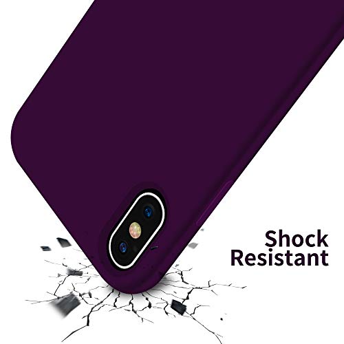 OTOFLY Funda de goma de gel de silicona líquida a prueba de golpes para iPhone Xs/iPhone X, antiarañazos y huellas dactilares, compatible con iPhone X/iPhone Xs de 5.8 pulgadas (2018), (morado)