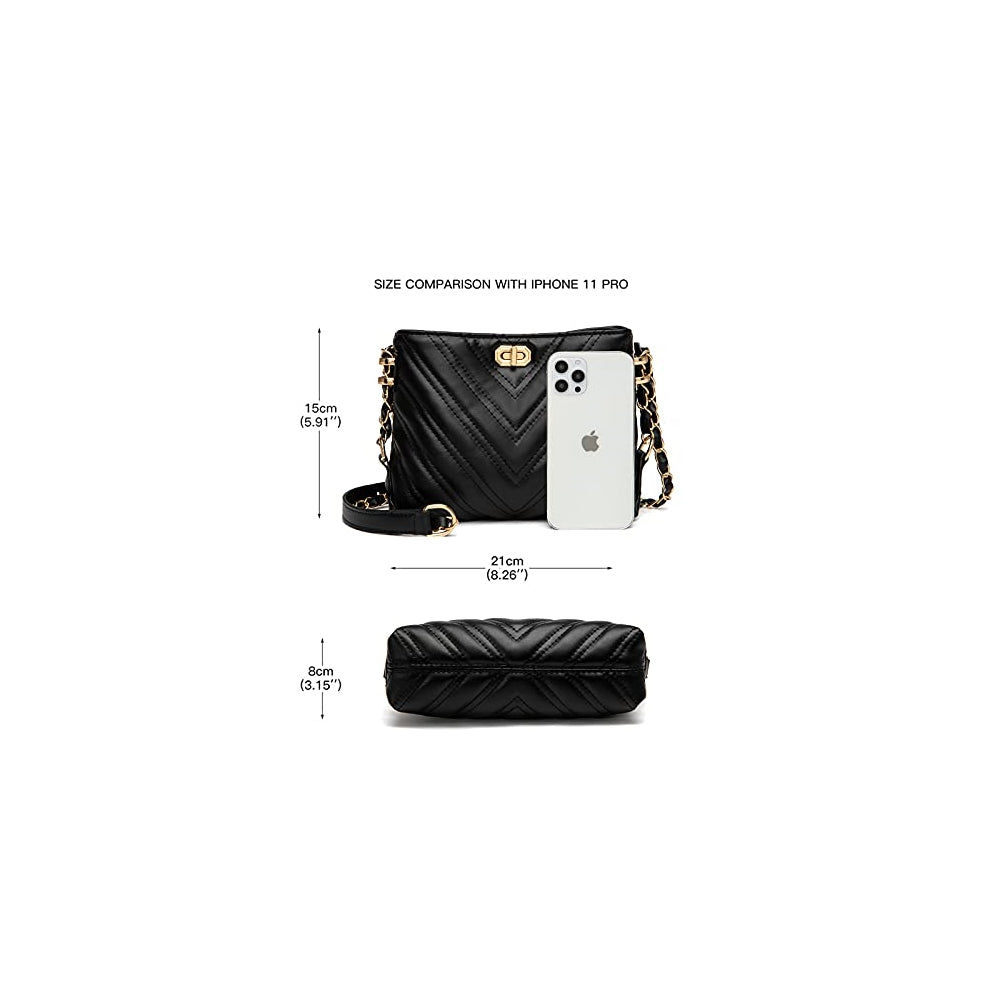 Bolsos cruzada pequeña y ligera para mujer a la moda negro