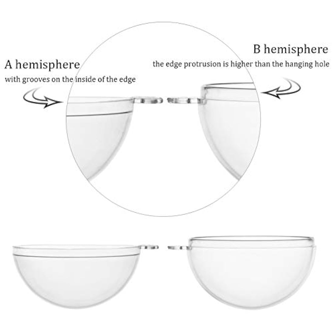 20 unidades de bolas de plástico transparente rellenables