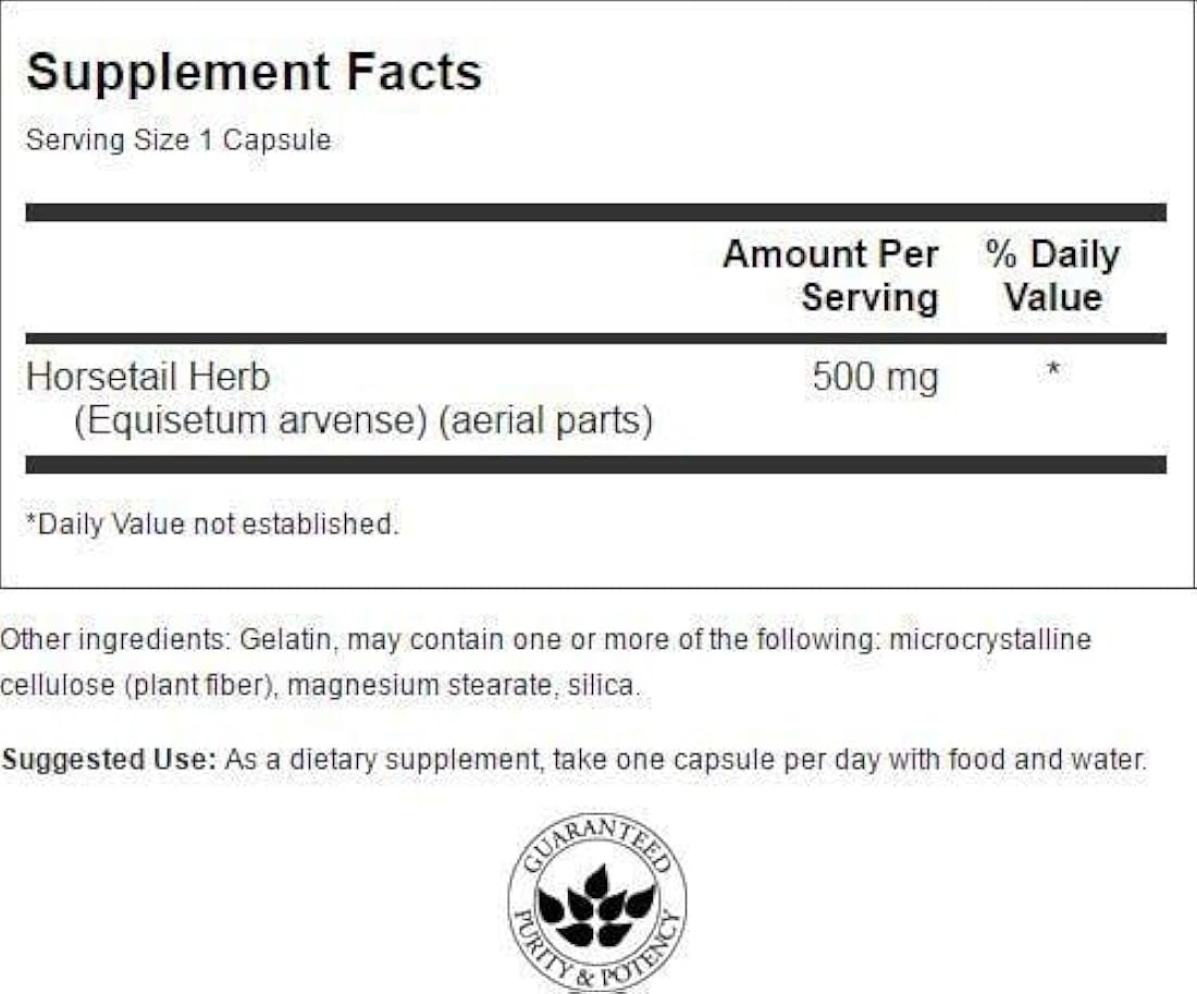 Horsetail 500 mg 90 Caps, Swanson-SW1354, 1