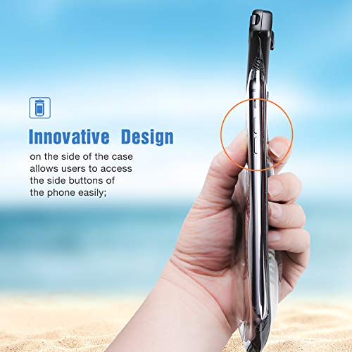 ProCase Funda universal impermeable para teléfono compatible con iPhone 13 Pro Max Mini, 12 11 Pro Max XR XS X 8 7 6S Plus SE, Galaxy S21 S20 S10 S9 Note 10 9 Pixel hasta 7 pulgadas, paquete de 2, color negro