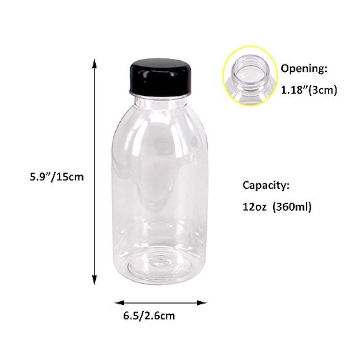 12 botellas de zumo de plástico PET