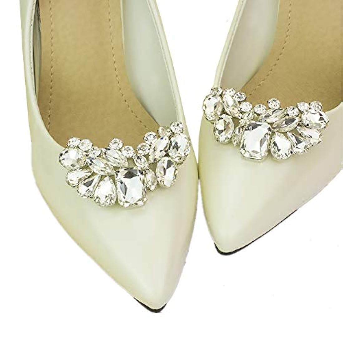 casualfashion 2 Pcs encantador de la mujer brillantes zapato Clips Doble Hebillas Zapatos Decoración para Boda Fiesta