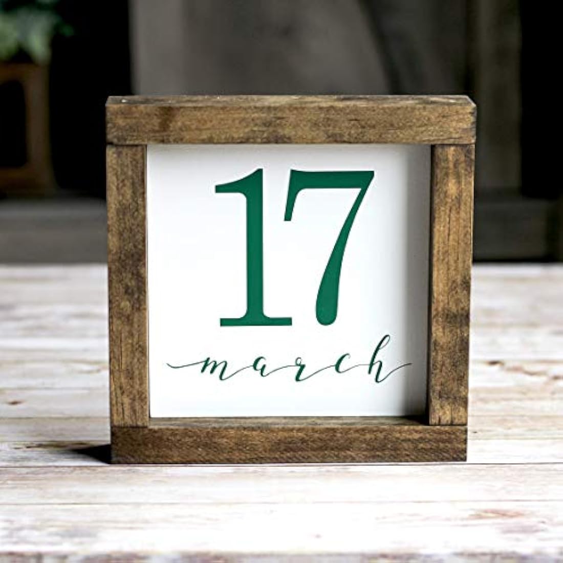 r Letrero de madera rústica con marco de madera