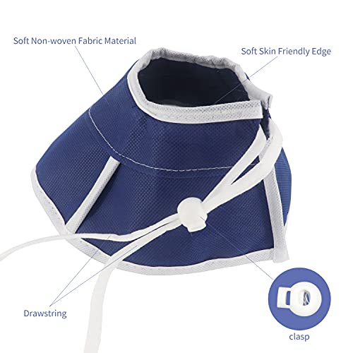 QIYADIN Pethouzz - Collar suave para recuperación de gatos, collar de cono de gato, cuello Elizabeth de tela no tejida, bucles, protector de heridas especialmente diseñado para gatos, fácil de comer y beber para gatos