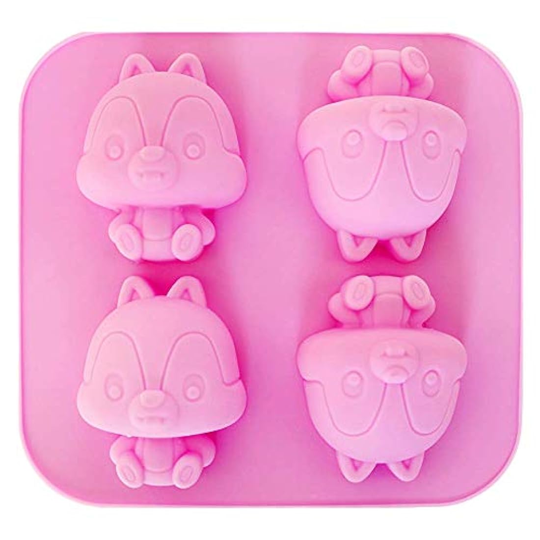 2 moldes de silicona para tartas con forma de ardilla