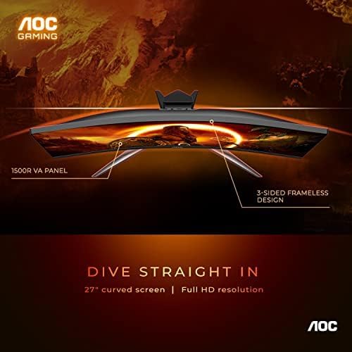 Monitor Gaming AOC 27 FHD 240Hz, 0.5ms, Curvo, C27G2Z