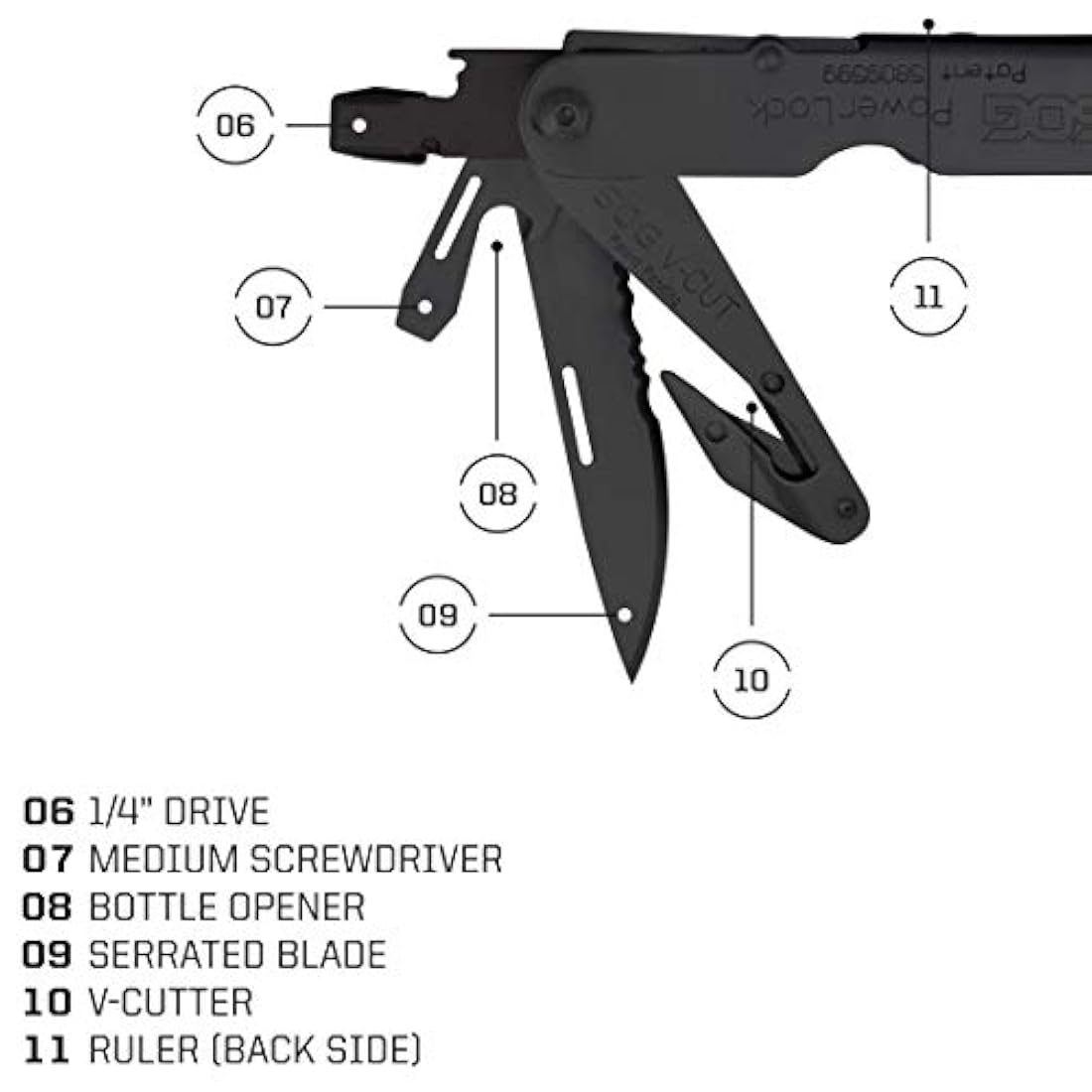 Multiherramienta PowerLock EOD SOG con cúter de seguridad