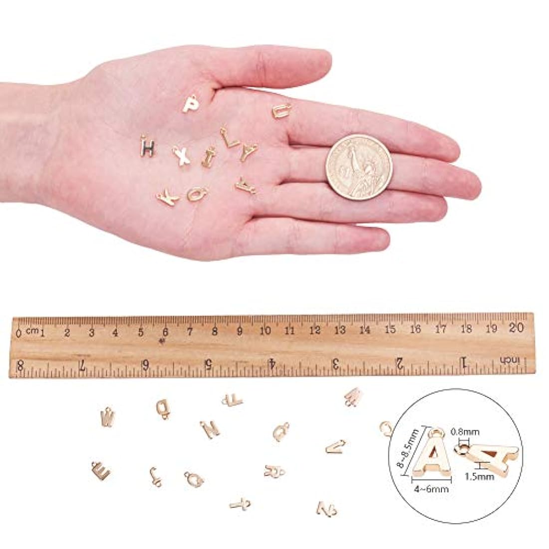 Dijes y medallas 1 juego de cuentas de aleación con letras