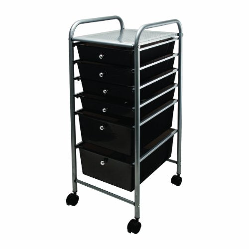 Carro organizador de archivos rodantes de 6 cajones