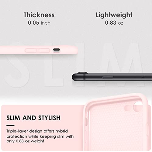 DTTOCASE - Funda para iPhone SE 2022/2020, iPhone 8, iPhone 7, funda de silicona líquida para iPhone SE 8 7 de 4.7 pulgadas, funda protectora suave y sedosa colorida para niñas y mujeres, hielo rosa