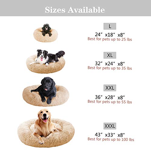 Cama calmante para perros de piel sintética, Beige MFOX1