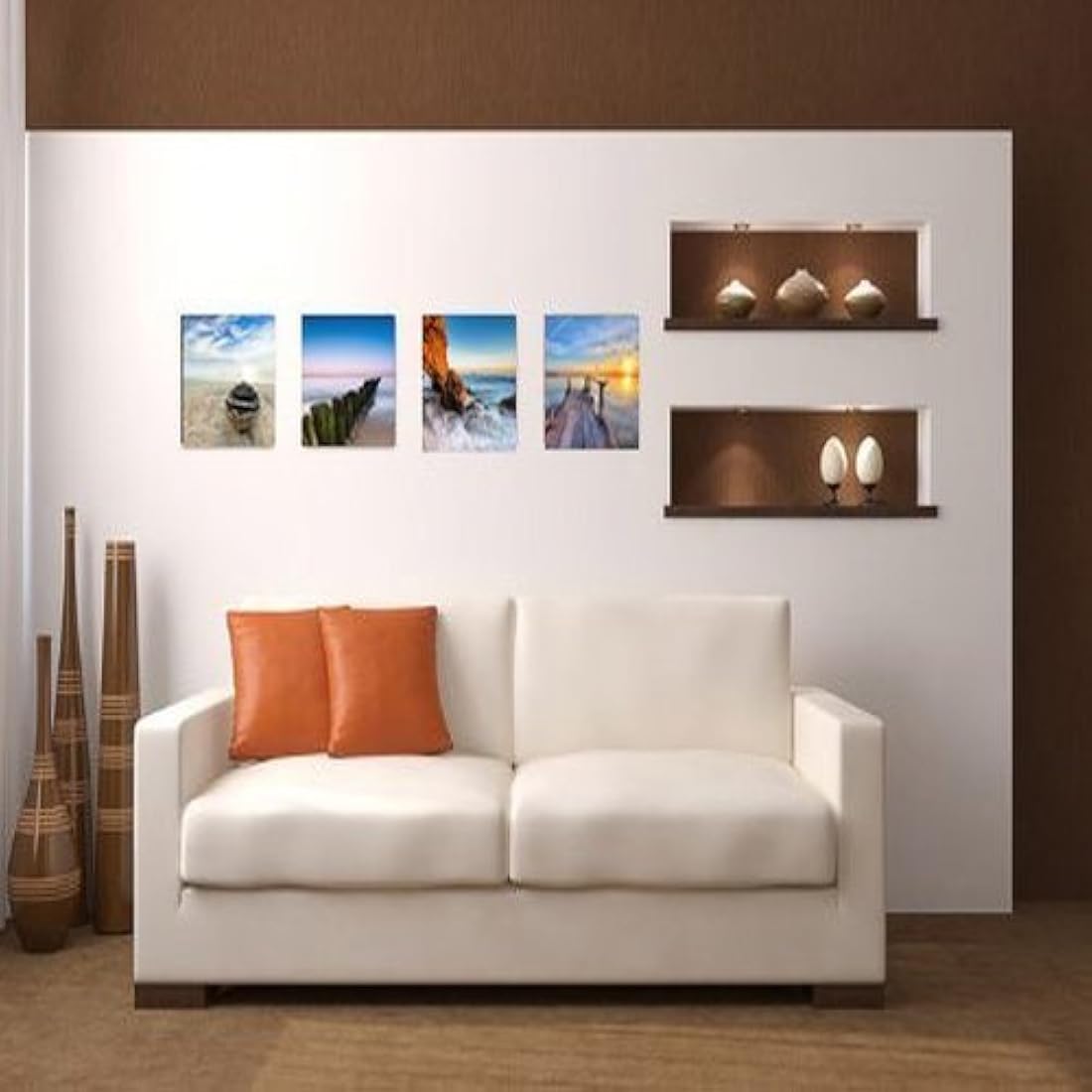 Wieco Art Giclee Lienzo decorativo a pared de vista al mar
