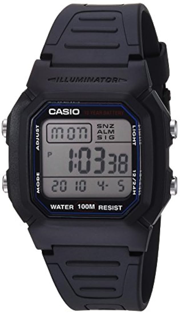 Reloj deportivo clásico con malla negra para hombre