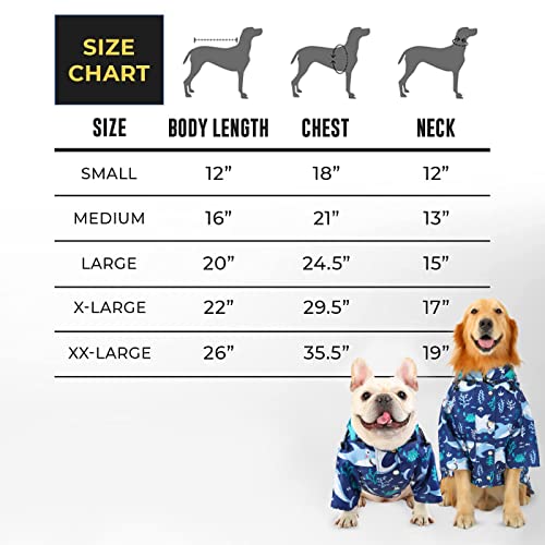 HDE Chubasquero de doble capa con cremallera para perros pequeños a grandes, tiburones, talla S