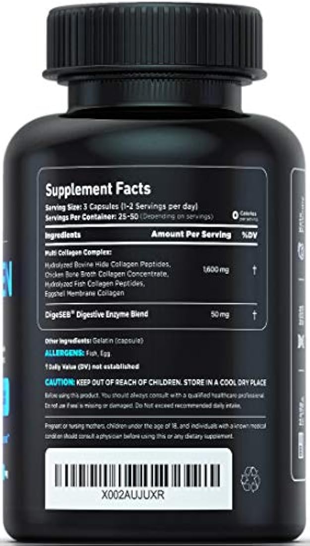 Píldoras de colágeno múltiple (tipos I, II, III, V, X)