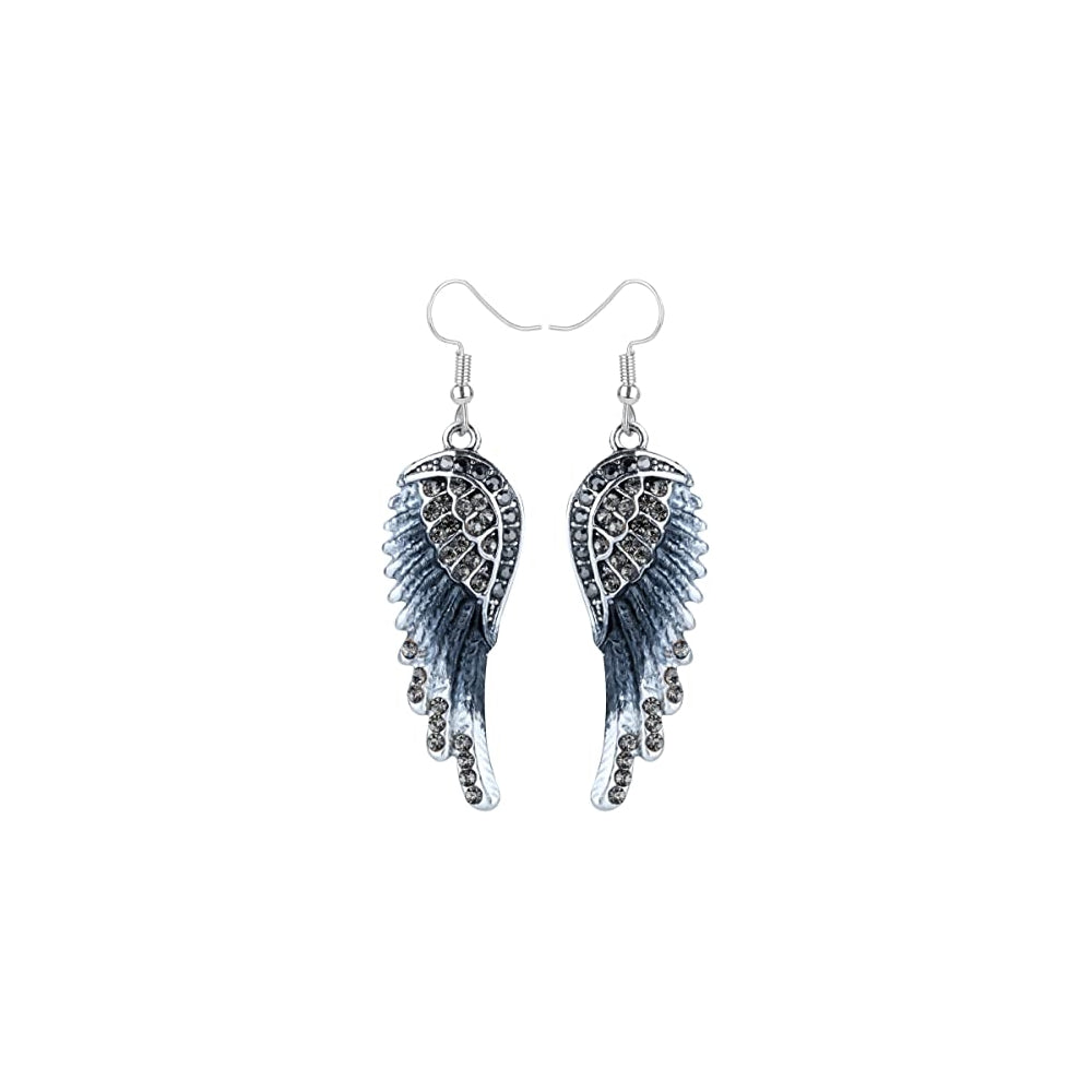 Aretes colgantes diseño de alas de ángel hipoalergénicos
