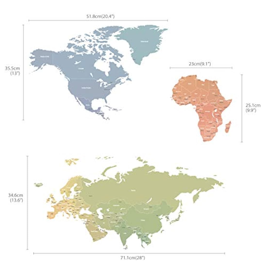 DECOWALL - Pegatinas de pared para niños, diseño de mapa