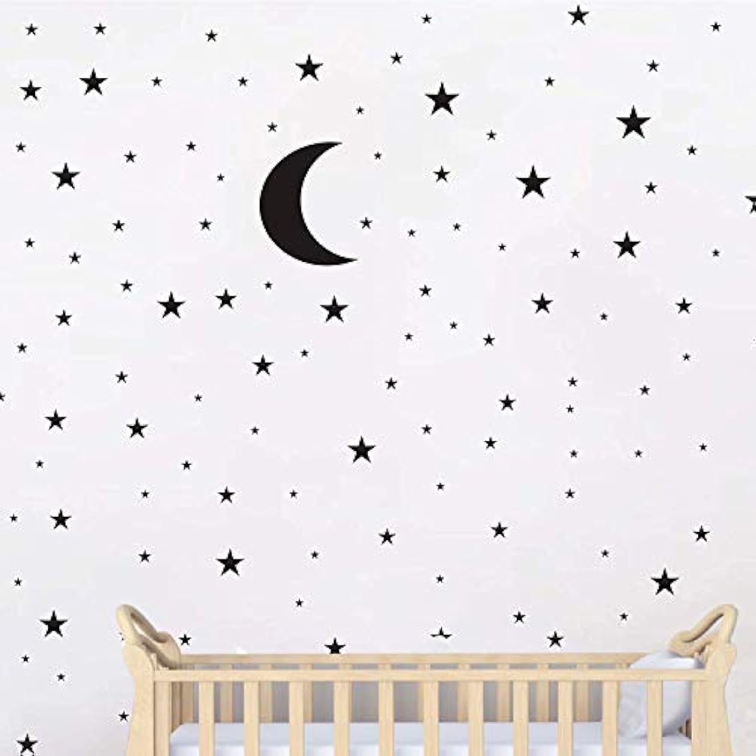 Vinilo adhesivo para pared con diseño de luna y estrellas