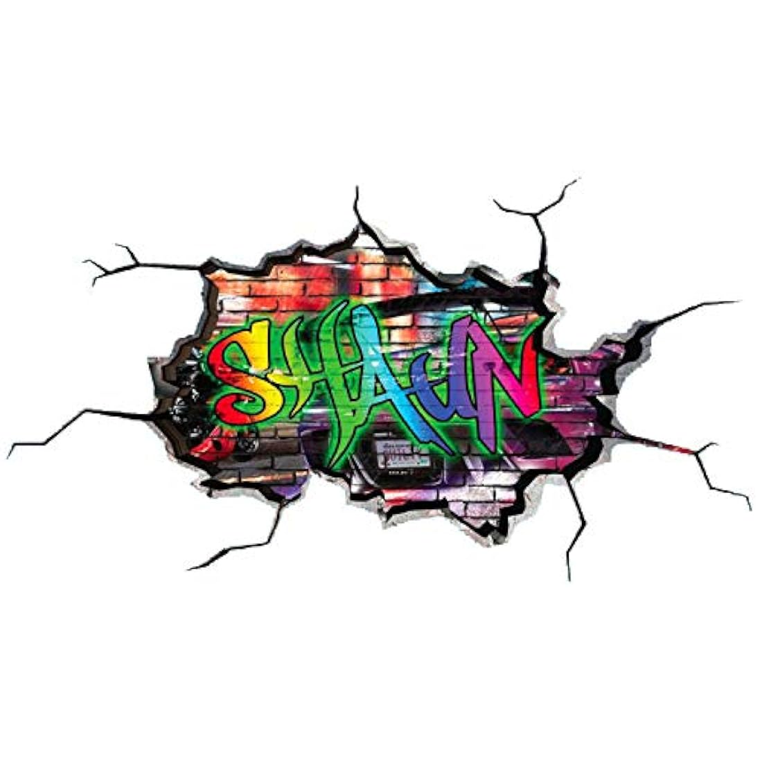 Vinilos Decorativos para pared con diseño de graffiti en 3D