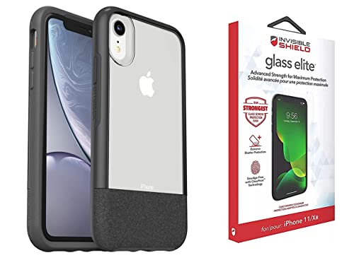OtterBox Statement Series - Funda para iPhone XR con protector de pantalla ZAGG, protección extrema contra roturas, paquete (tormenta sólida)