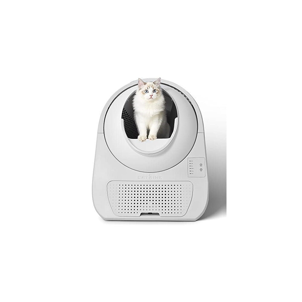 Catlink Caja de arena para gatos autolimpiante, cuchara de un solo clic, eliminación de olores doble, caja de arena automática extra grande, caja de arena para gatos cubierta sin cuchara para gatos (versión joven)