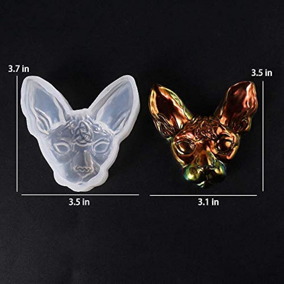 Sphynx Cat Head Silicone Resin Mold, Canadian Hairless Cat Beerus Devil DIY Hand Craft Epoxy Resin Molds for Making DIY Jewelry Necklace Pendant Keychain Handmade Crafts